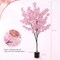 Costway 6.5 FT 1/2 PCS Tall Artificial Cherry Blossom Tree with 900 Pink Flowers Cement-filled